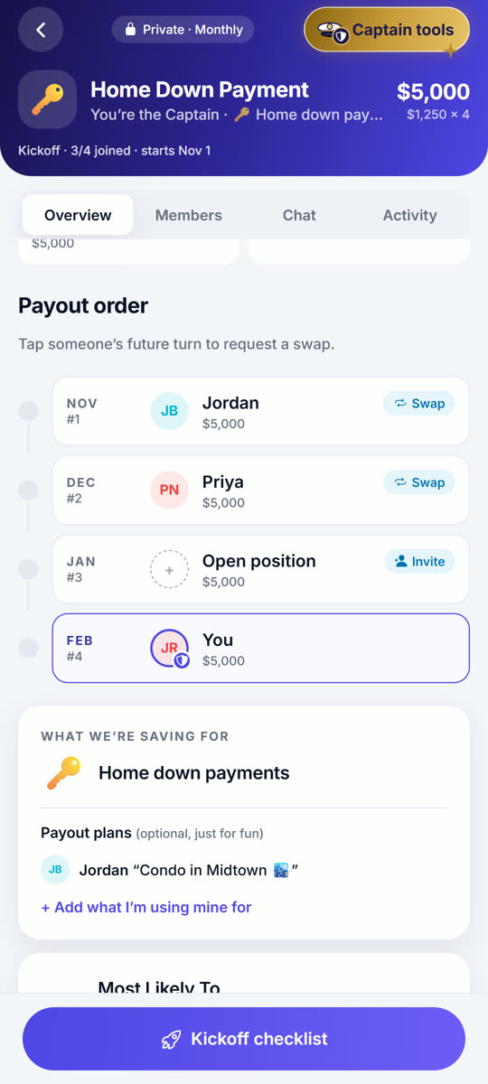 Payout order